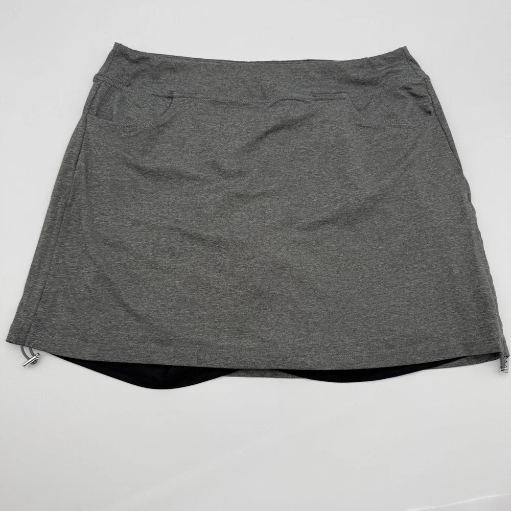 PGA TOUR Women's Golf Skort Medium Gray Stretch Pull On Athletic Performance
